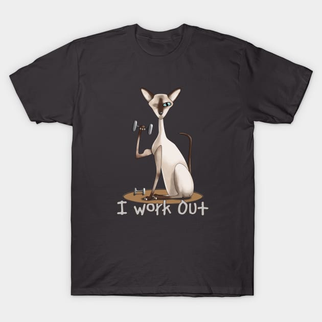The Gym Cat T-Shirt by LumpyLintbunny